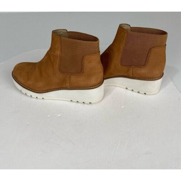 Eileen Fisher Shoes Womens Size 6.5 Brown Suede Wedge Heel Booties.Platform - Picture 8 of 10